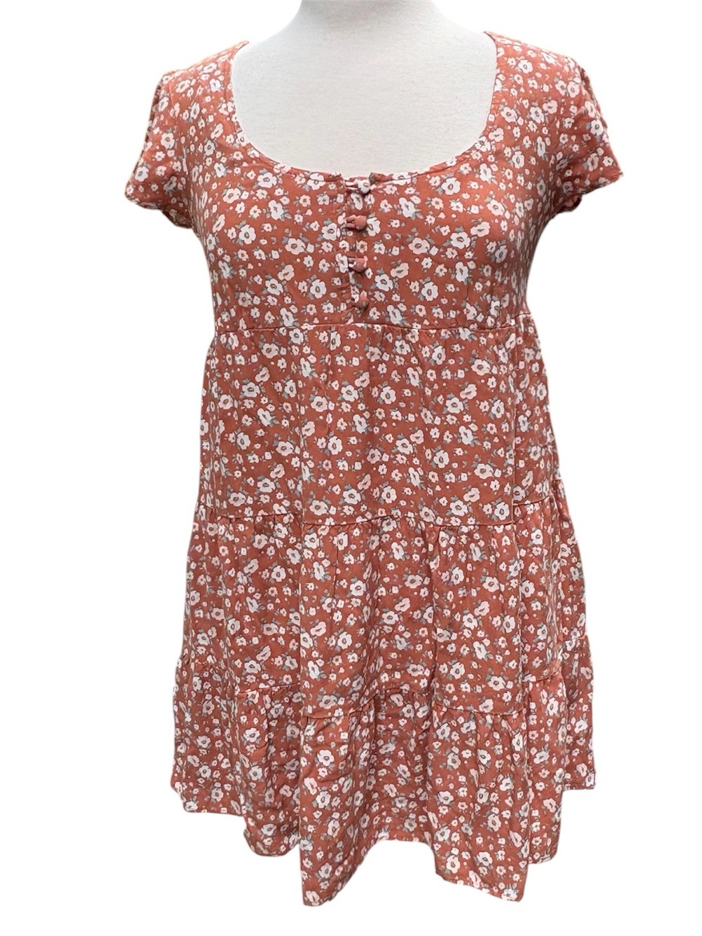Vintage Aeropostale Women’s Floral Scoop Neck Short Sleeve Dress